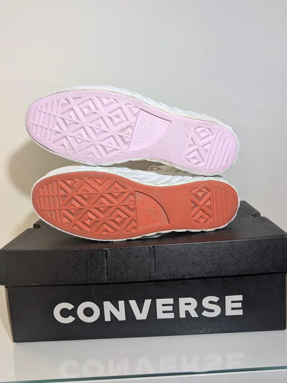 Converse Platform High-Top Sneakers with Colorful Symbols - White